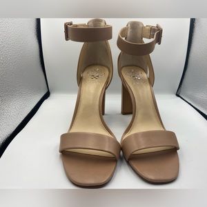 Vince Camuto, Bevvyn Light Latte Ankle Strap Heel Sandals